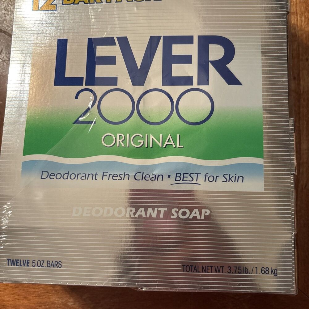 Lever 2000 Original Formula White Deodorant 8 Bars Soap 1997 Vintage Sealed NOS